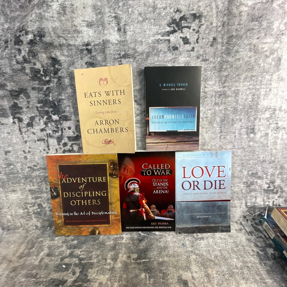 Christian‎ Book Lot 5 pk Eats with Sinners Uncompromised Faith Love or Die